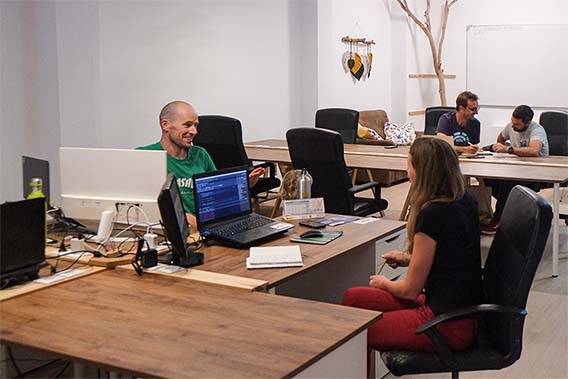 La zona de coworking principal