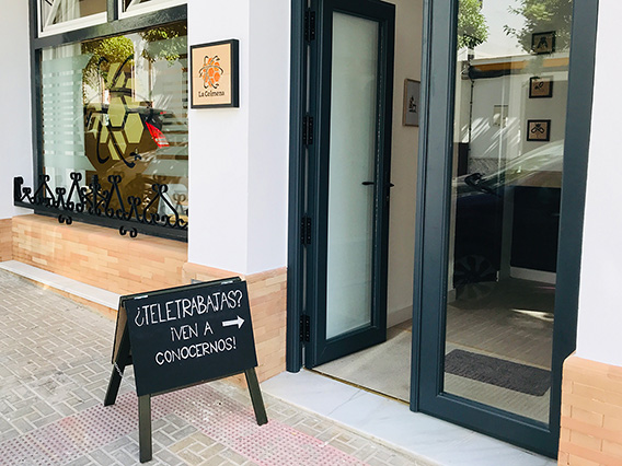 The entrance to La Colmena Coworking Rural